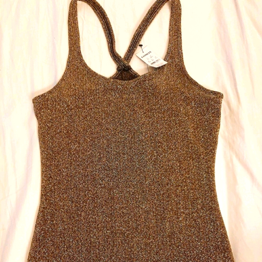 Brand new gold metallic top